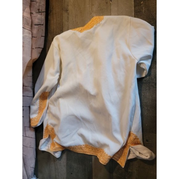 White gold trim pullover cover cardigan long sleeve - Picture 5 of 5